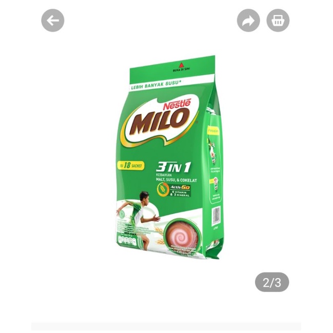 

Milo sachet 3in1 18 sachet