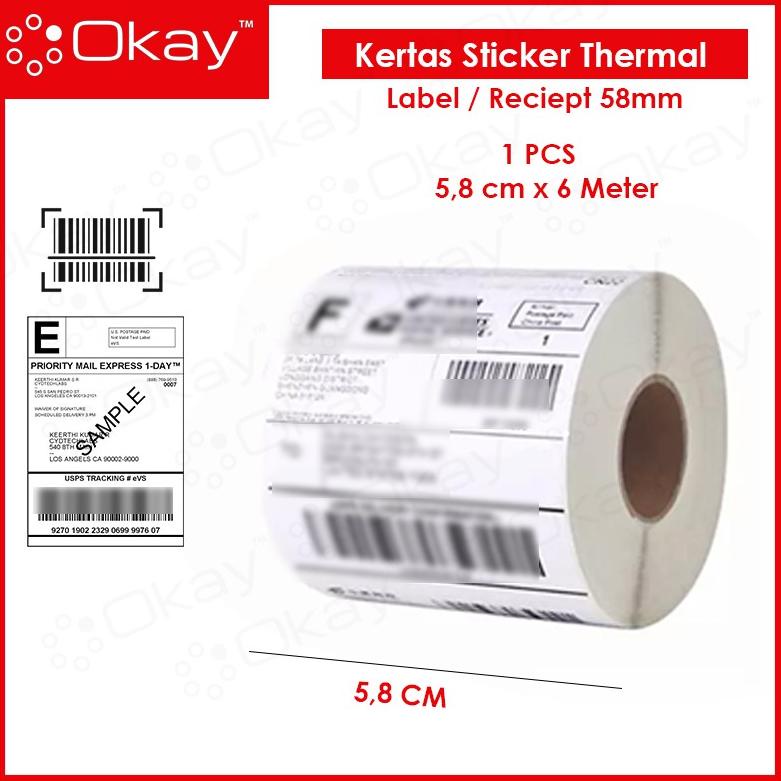 

[PROMO M9G48] KERTAS STICKER THERMAL 58 MM cocok untuk printer Label 58MM