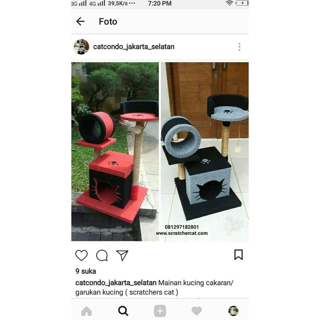 mainan kucing/cat condo/cat scratcher/cat condo/cat tree TOYS