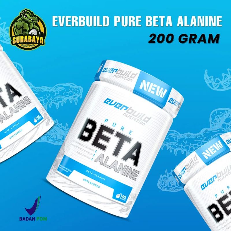 EverBuild Nutrition Pure Beta Alanine 200 Gram Pre Workout PreWorkout 100 Serving Ever Build Pre Train