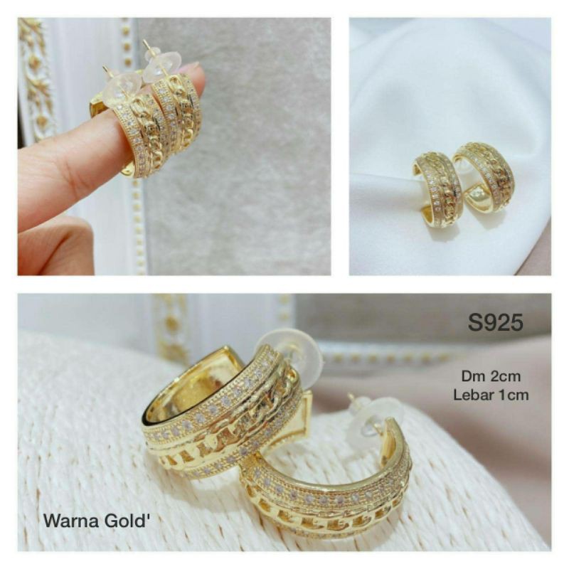 Anting Silver925 Full mata anting silver Anti Karat anti alergi anting premium berlian kilap N-71
