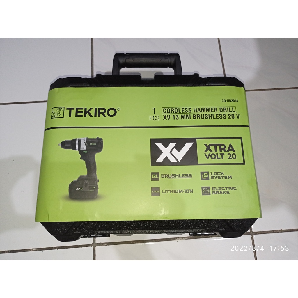 TEKIRO CD-HD2048 - CORDLESS HAMMER DRILL CV 13 MM BRUSHLESS 20 V - GARANSI 1 TAHUN