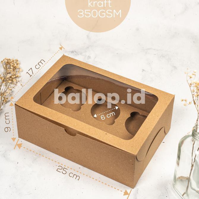 

Ready Stok Box Dus Dos Kotak Cupcake Muffin Pudding Sekat Lubang Kraft Isi 6 (MINIMAL 5 PCS)