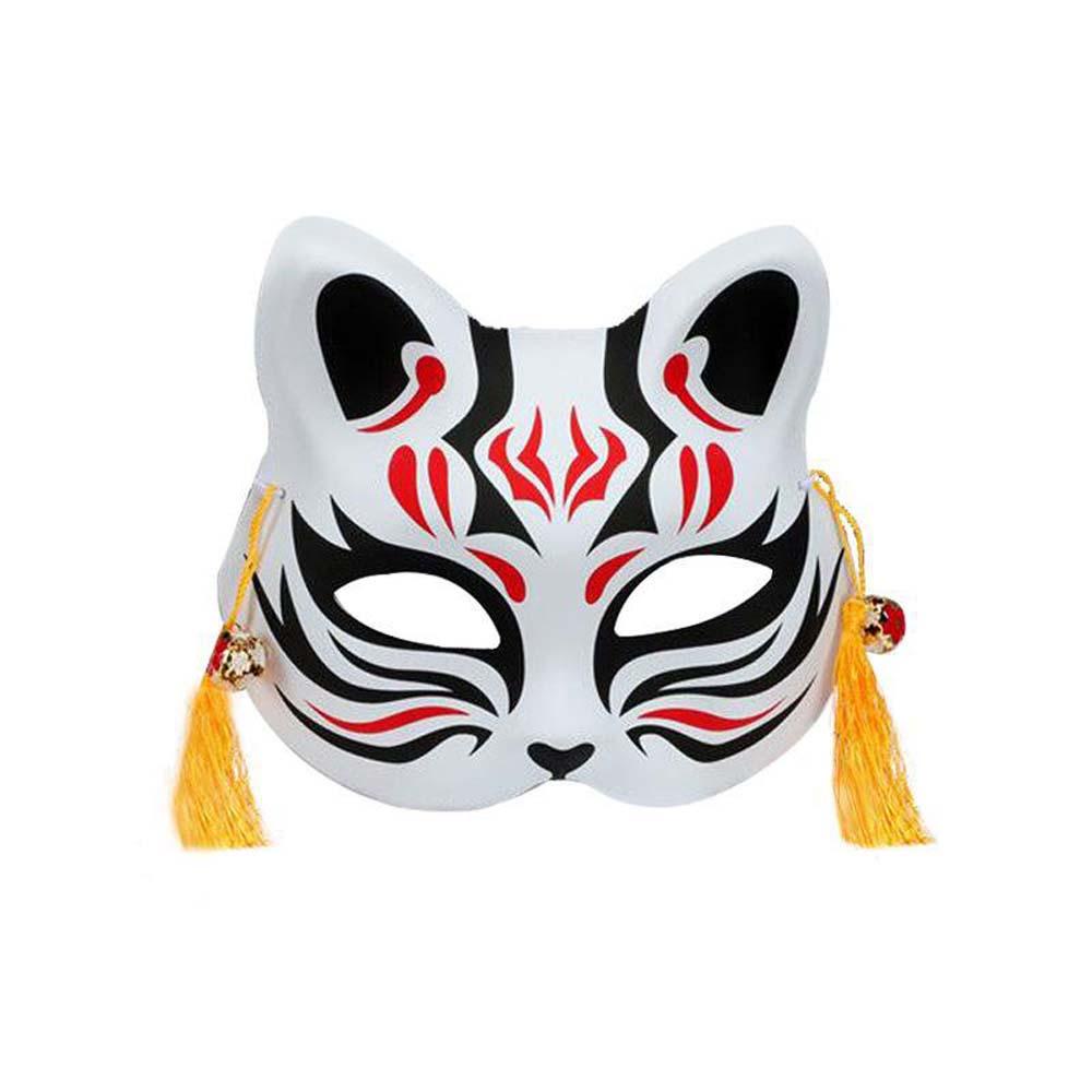 Nickolas1 Cosplay Topeng Unise Hand painted Cat Mask Plastik Jepang Anime Cosplay Alat Peraga Pesta