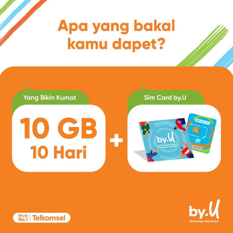 Kartu perdana Telkomsel by u 10GB unlimited tiktok