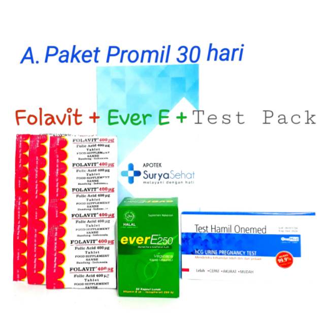 Paket Promil A 30 hari Best Seller! Program Hamil 30 1 bulan Folavit Ever E Tes Pack