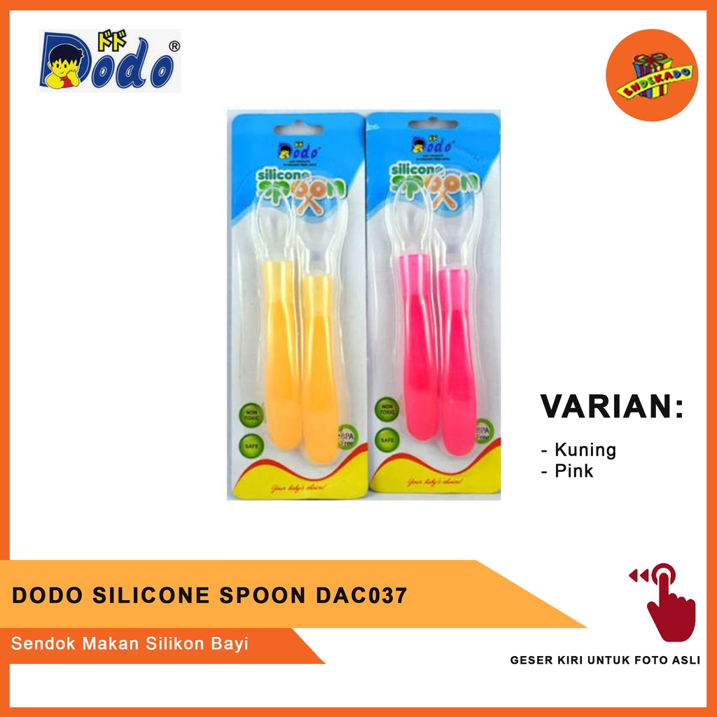 MAKASSAR! DODO SILICONE SPOON DAC037 - Sendok Makan Silikon Bayi