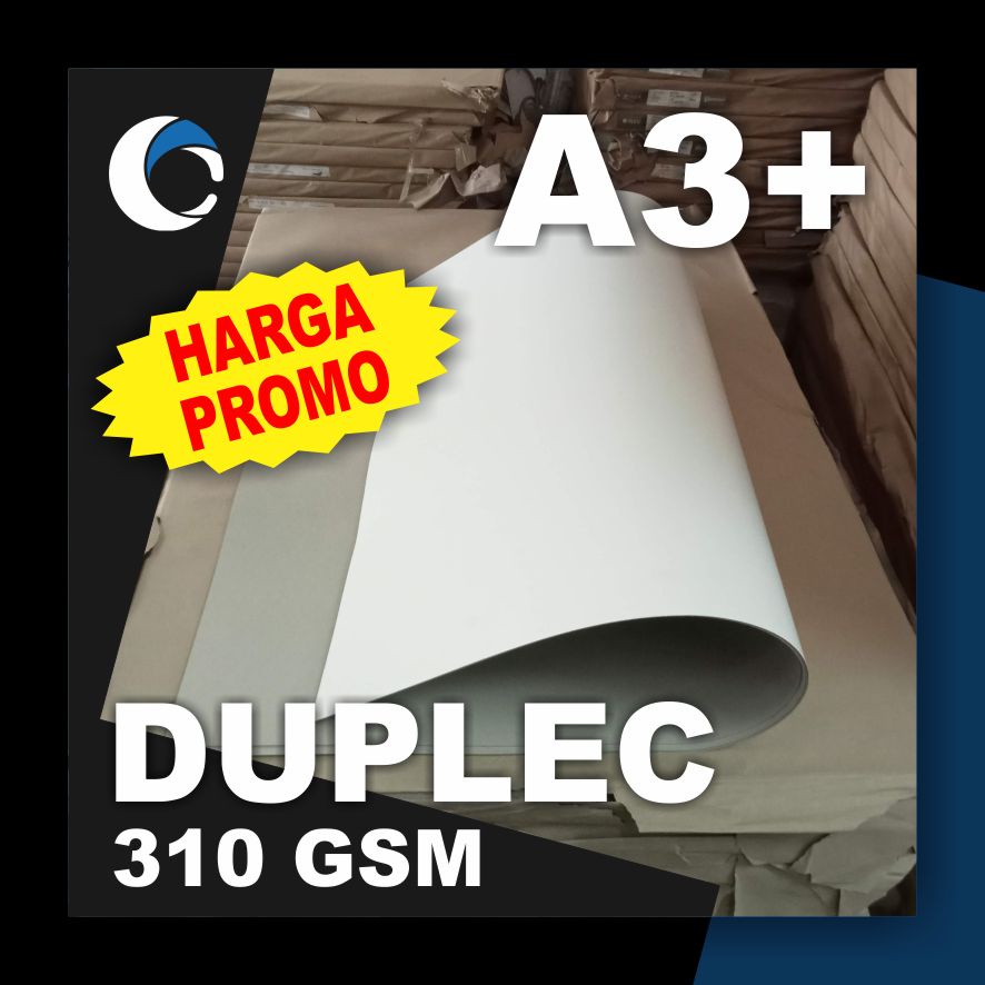

KERTAS DUPLEC 310 GSM Uk [ A3+ ] 32cm x 48,5cm ( 50 LEMBAR )