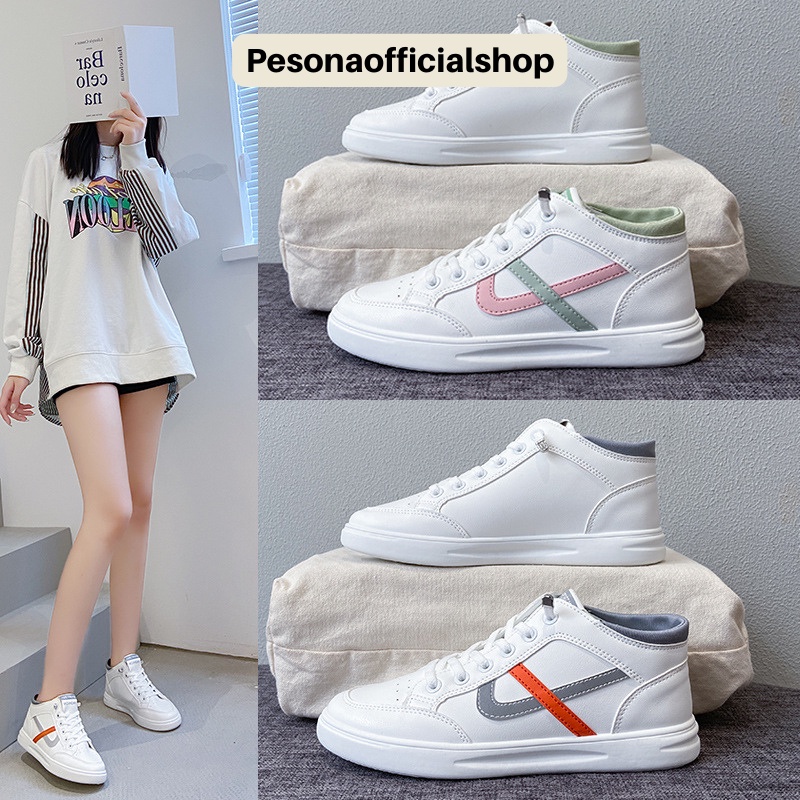 COD POS 6809 Sepatu Sneakers Wanita Import Casual Sport Putih Kanvas