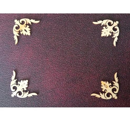 Hiasan Sudut Kayu Laser Cutting B