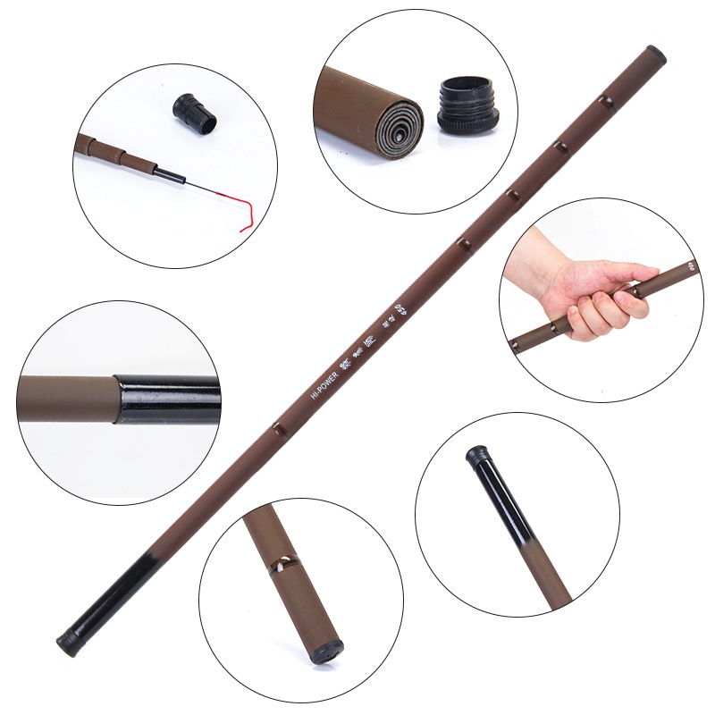 New High Quality 2.7M/3.6M/4.5M/5.4M 1Pcs Frp Fishing Pole Short Section Portable Strong Elasticity Hard Hand Pole Telescopic Fishing Rod Freshwater Carp Pole Fishing Rod