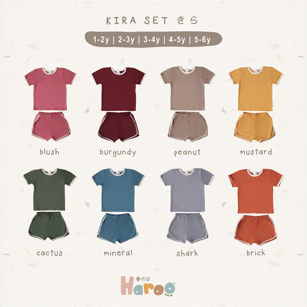 Haroo Kira Set 1-6Y Setelan Anak Berlengan / Baju Anak Berlengan