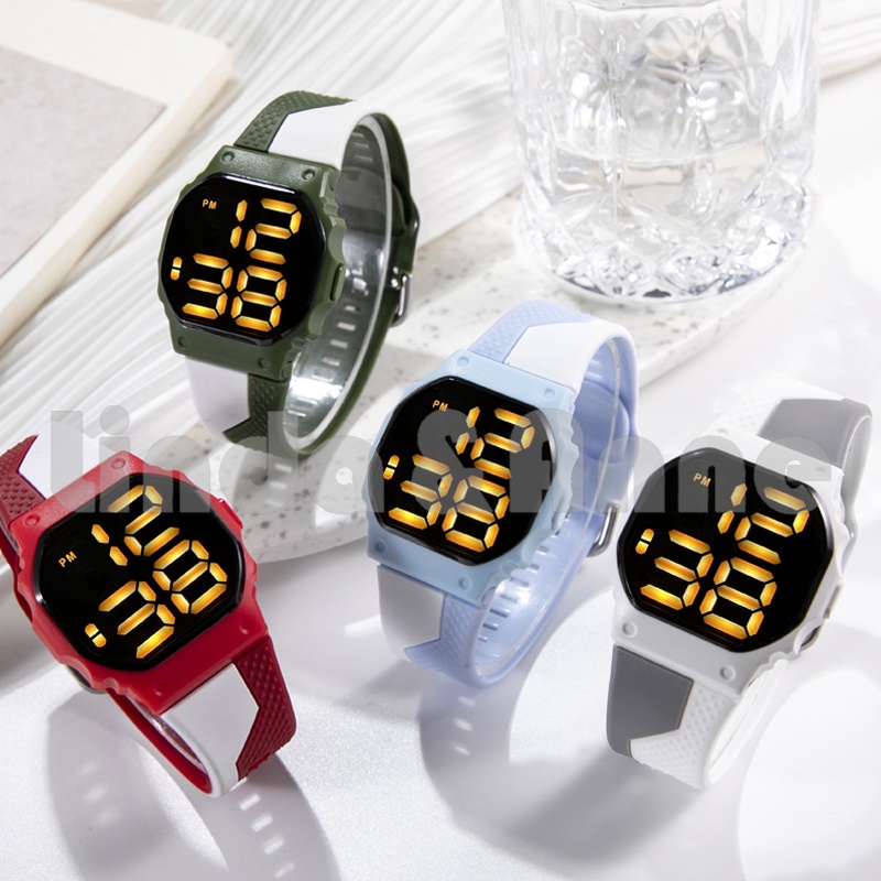 Jam Tangan Wanita Dan Pria Rubber Digital Led Electronic Watch Fashion