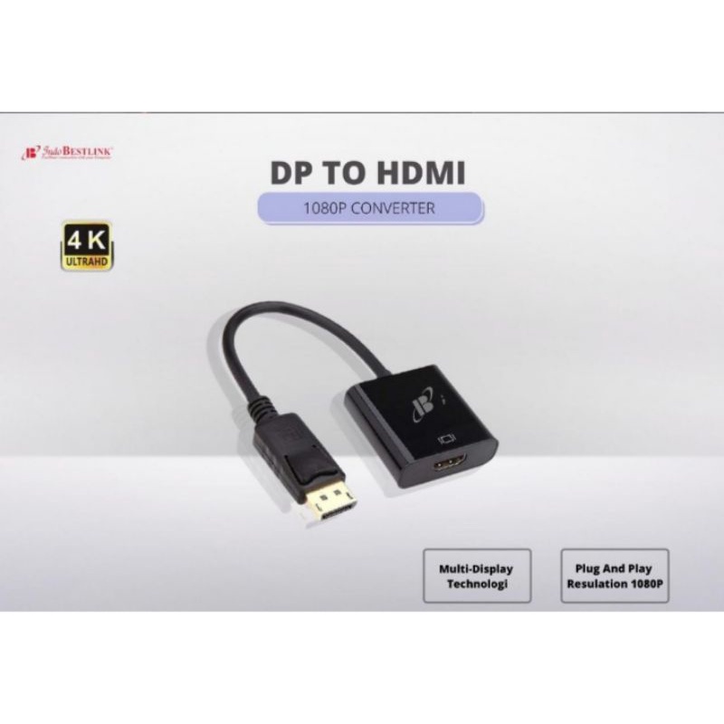 CONVERTER DISPLAYPORT TO HDMI , DP TO HDMI , DISPLAY PORT KE HDMI