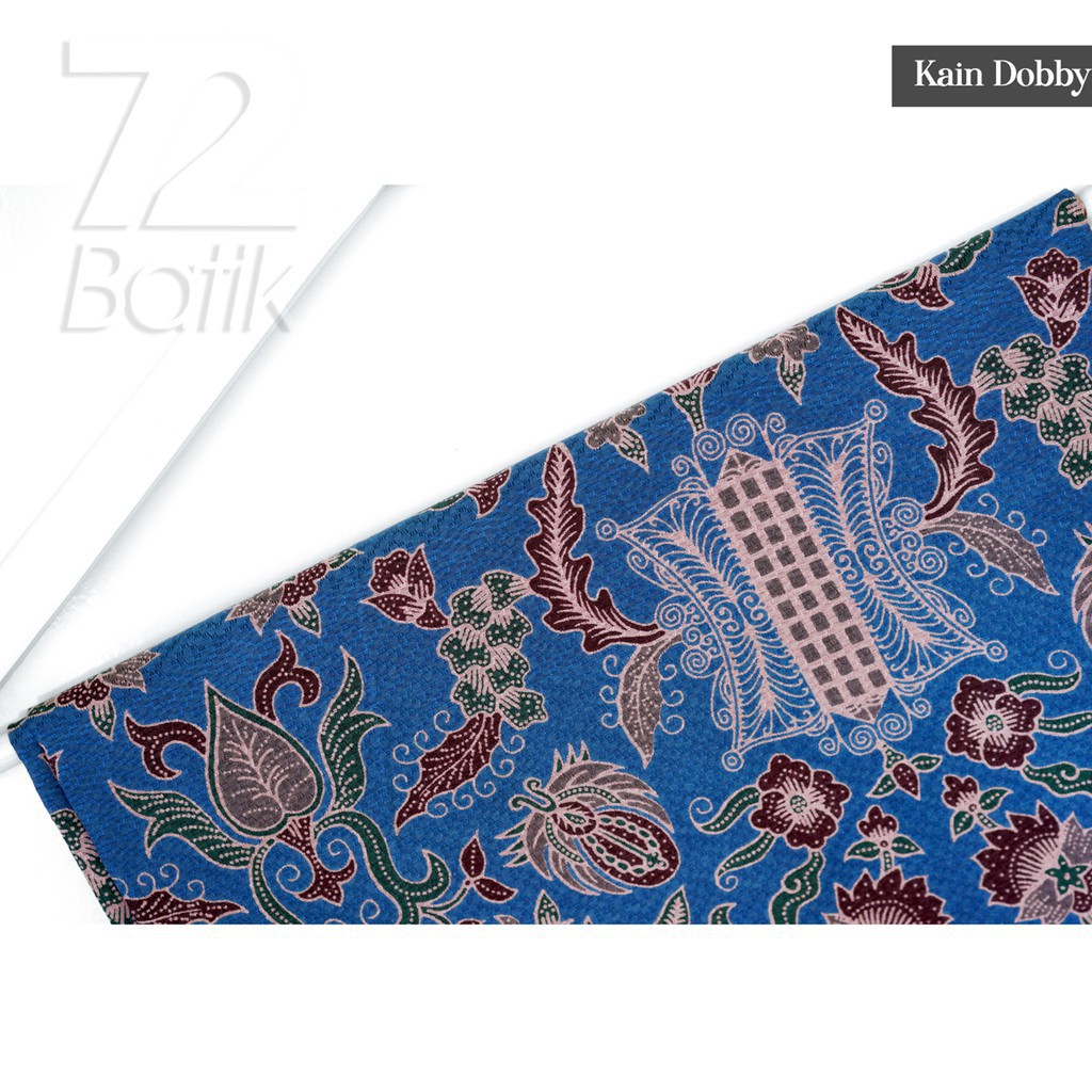 BATIK PRIA LENGAN PANJANG Kemeja Dobby Slimfit Motif Pintu Aceh Premium Biru Putih 727135 Cap 72 - Baju Kemeja Atasan Pakaian Setelan Batik Pria Cowok Laki Laki Remaja Keluarga Kantor Lengan Panjang Modern Slimfit Slim Fit Premium Kekinian