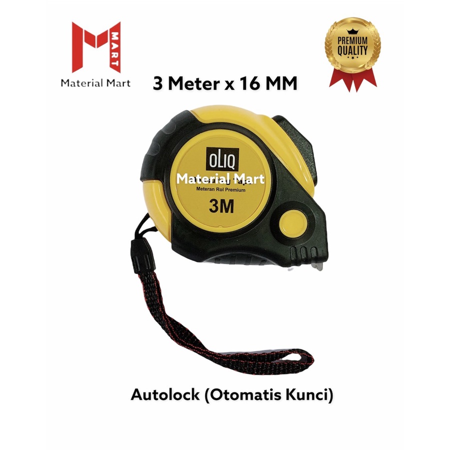 Meteran 3 Meter Autolock | Alat Ukur Meter 3M Otomatis | Pengukur Dimensi | Material Mart