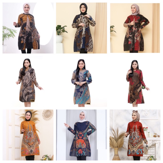 Baju Tunik Batik Wanita Baju Batik Wanita Baju Batik Tunik Baju Batik Wanita Modern M L XL XXL XXXL 