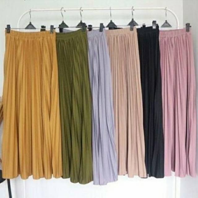 Rok Plisket Plisket Skirt Rok Plisket Bahan Hyget Super Shopee Indonesia