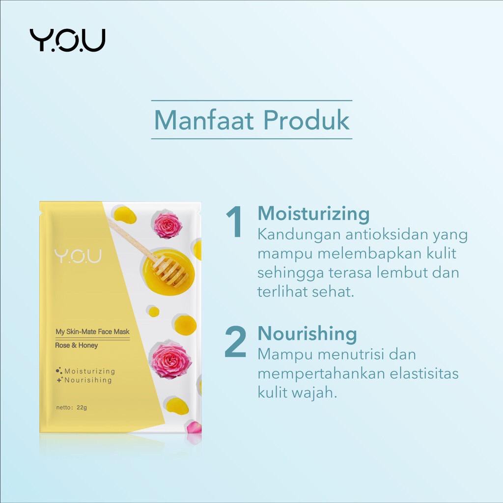 Official Distributor YOU My Skin-Mate Face Mask (harga satuan) Masker YOU Face Mask Masker Wajah