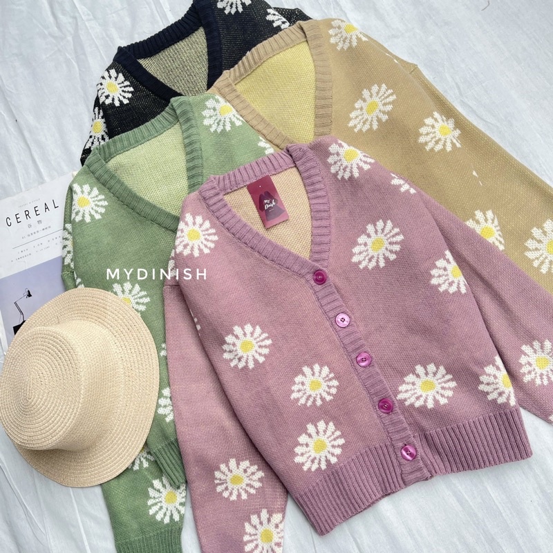 Delsa Flower Crop Oversize Cardy - Cardigan Wanita Terbaru
