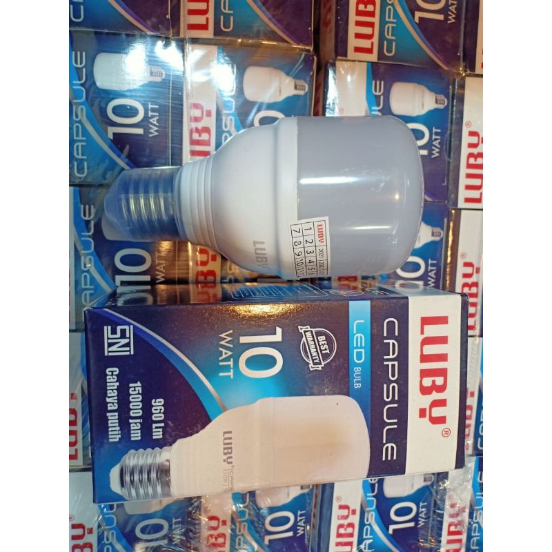 Bohlam Capsule Luby 10 Wat LED Lampu Cahaya Putih