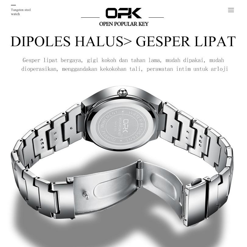 [KODE PRODUK HHMHL5372] OPK Jam Tangan Pria Original Cowok Analog Anti Air Bisnis Kuarsa Jam Tahan A