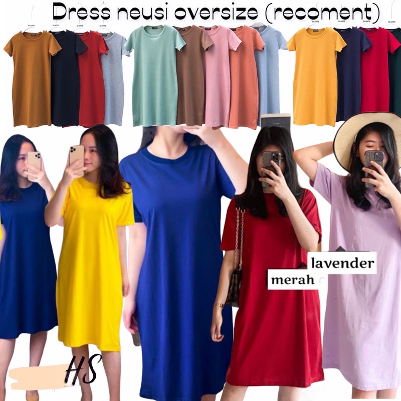 DRESS NEUSI POLOS /DRESS WANITA NEUSI/DRESS OVERSIZE