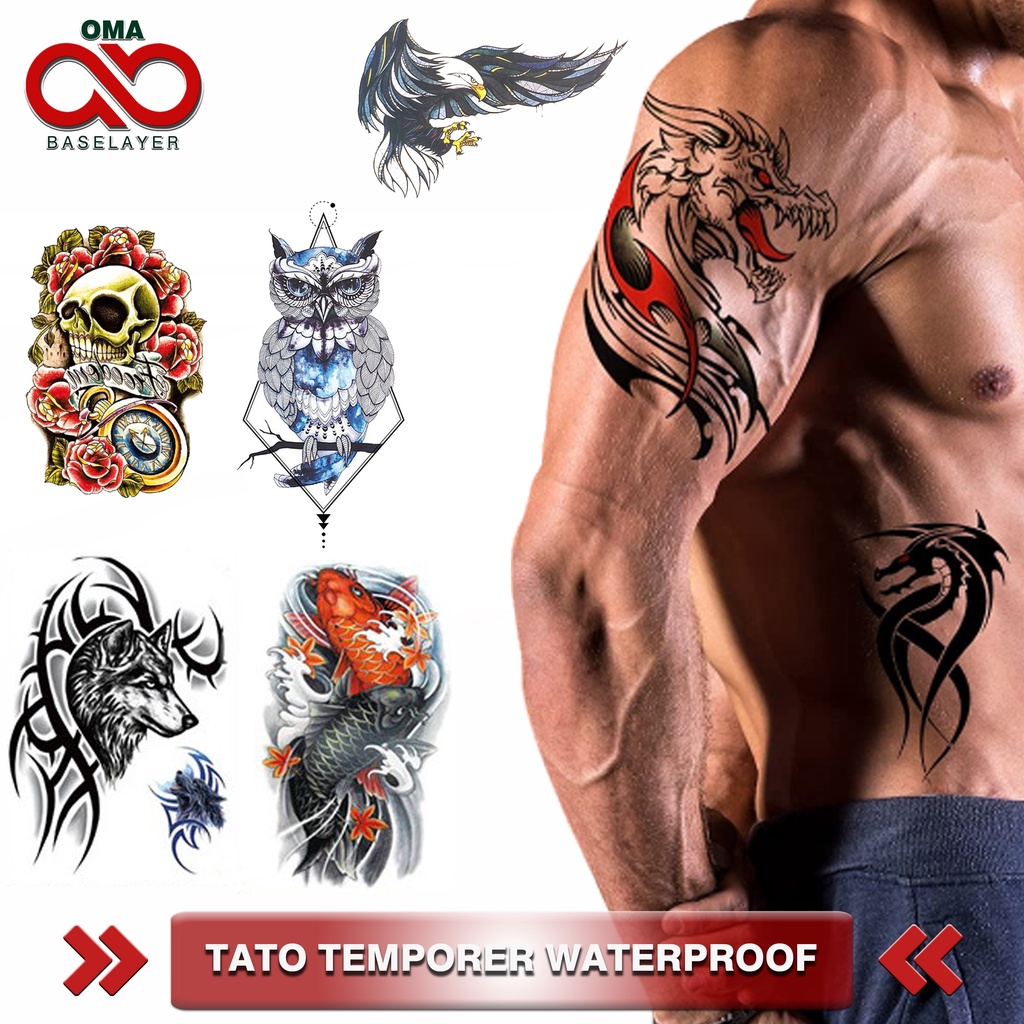 Stiker Tato Tatoo Temporer Temporary Waterproof Semi Permanen Anti Air Tahan Lama