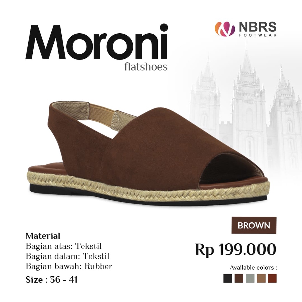 Nibras Footwear Moroni Flatshoes Sepatu Sandal Bahan Tekstil Casual Formal OOTD