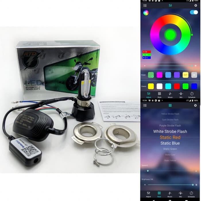 Dijual parts Lampu Utama Headlamp LED RTD M02K Wireless Remote Smartphone 19D Diskon