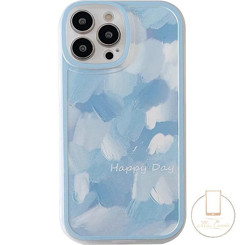 Redmi Note 10Pro 91 11s 10s 8 9s 9Pro Note 10 Pro Max Plus Redmi 12C A1 10 9C 10C 9A 9T 9 9C NFC POCO F4 M3 X3 Pro X3 NFC K40s Ins Simple Tinta Biru Lukisan Case Sarung TPU Lembut