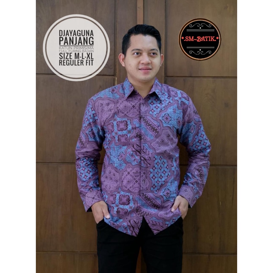 Djayaguna Kemeja Batik Pria Modern Asli Solo Atasan Batik by SM