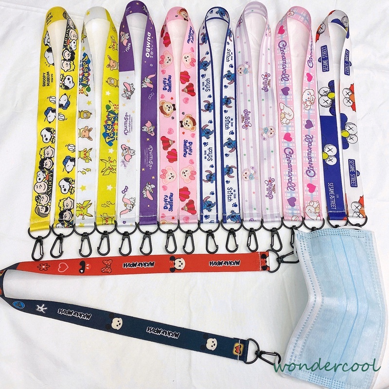 Masker anak dengan tali kalung masker dirantai dipakai anak sekolah/dewasa-Won