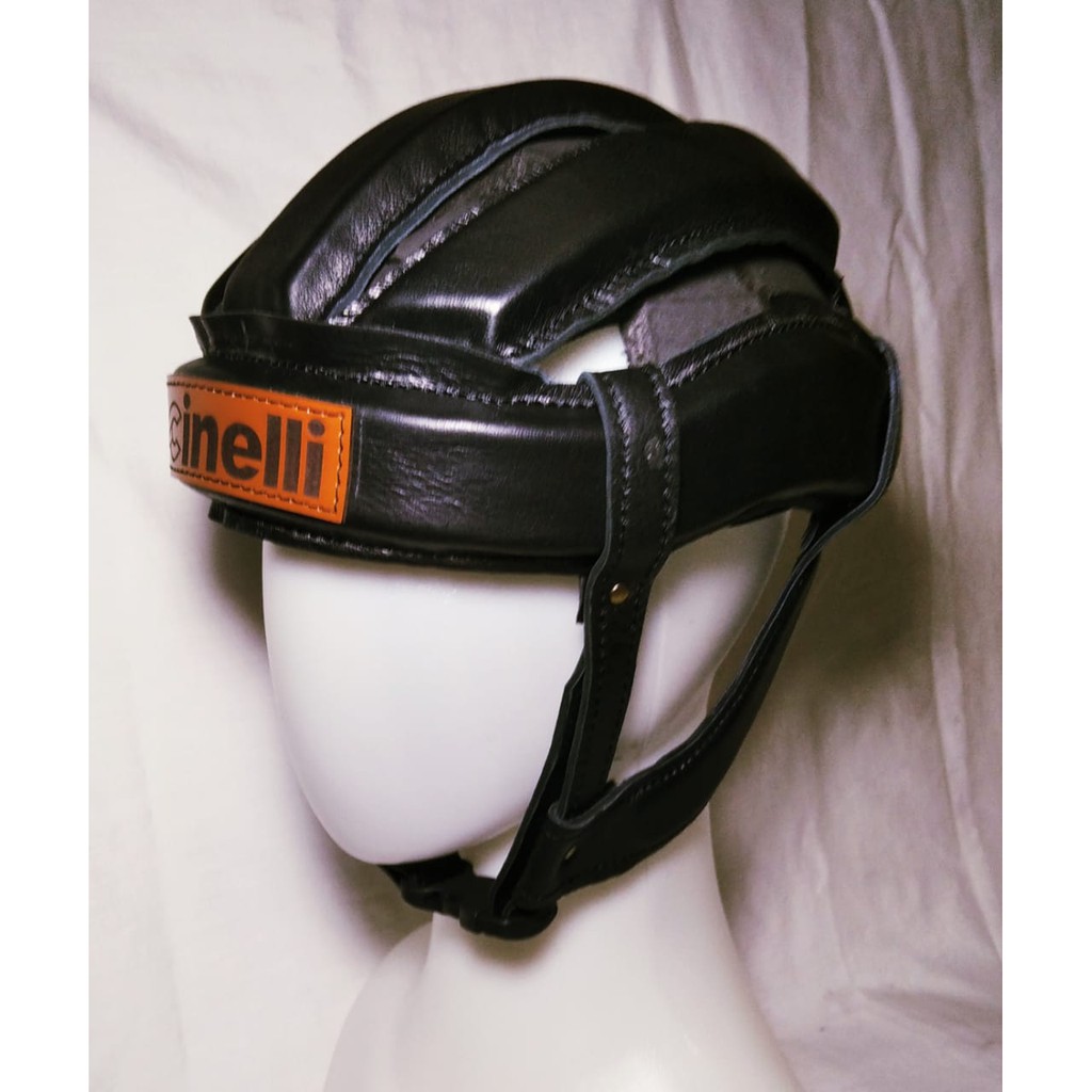 HELM SEPEDA KULIT ASLI PREMIUM / TOPI SEPEDA / LEATHER CYCLING HELMET