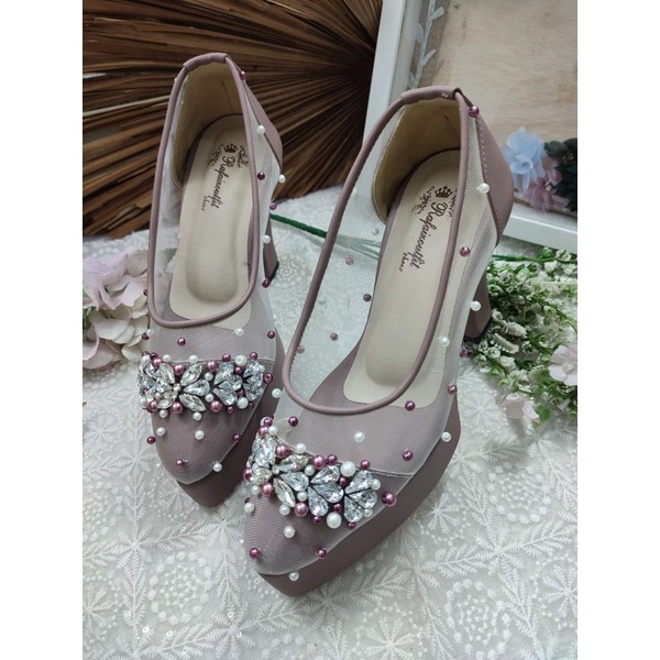 sepatu rafaizoutfit model violia Mauve tinggi 10cm