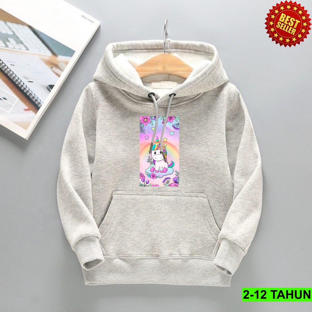 Hoodie Anak Perempuan Laki Laki / Hodie Anak Usia 2 3 4 5 6 7 8 9 10 11 12 Tahun / Jaket Anak Cewek Cowok / Switer Unicorn block hodie cewek