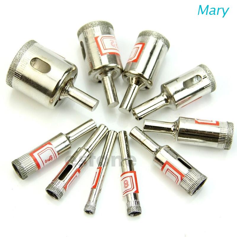 Mary 10Pcs / Set Mata Bor Lapis Berlian Untuk Melubangi Kaca / Ubin / Marmer