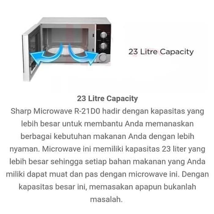 SHARP MICROWAVE / OVEN Sharp R21D0 Straight Microwave Oven 23 Liter R-21D0(S)IN