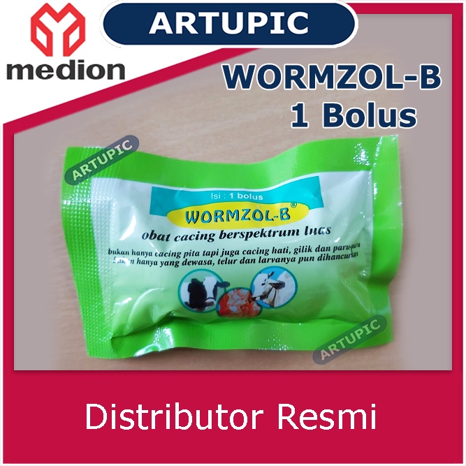 Wormzol Bolus 1 SACHET isi 1 Bolus Obat Cacing Cacingan Pita Sapi Kerbau Kuda Hewan Albendazole