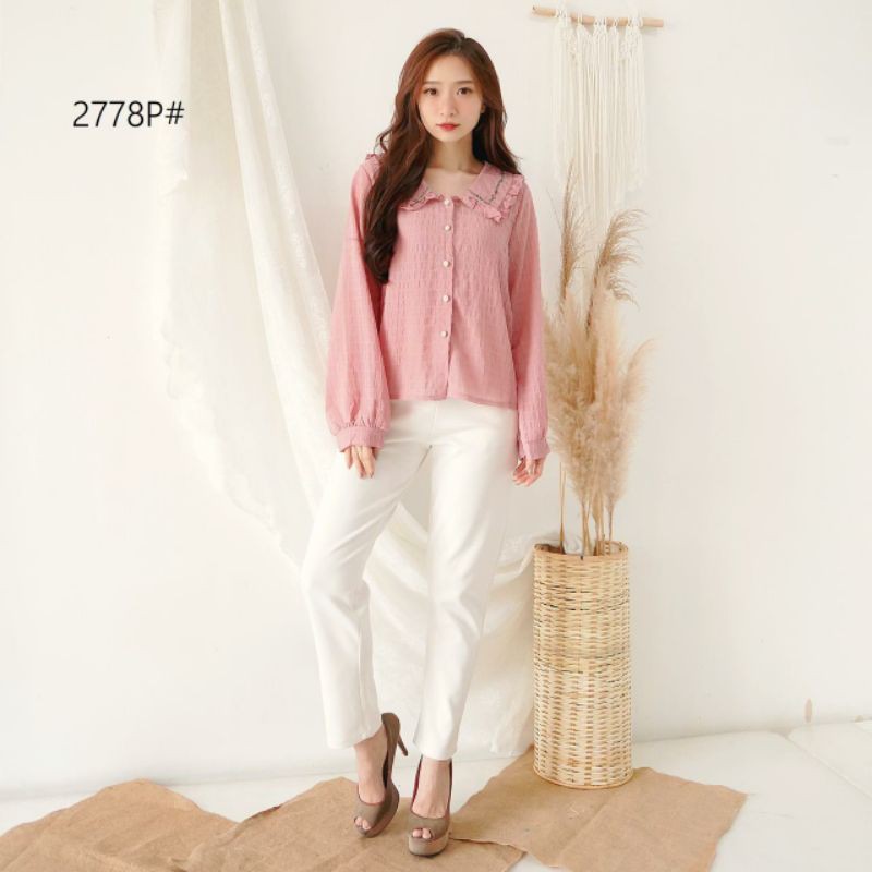 BLOUSE WANITA - YINTA TOP KEMEJA FORMAL KEMEJA KOREA BLOUSE KOREA ATASAN PASTEL BLOUSE MENYUSUI