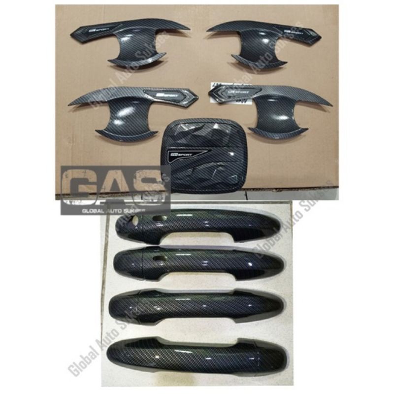 paket outer handle tank All new Fortuner 2016 2019 2020 2022 GR Sport full carbon