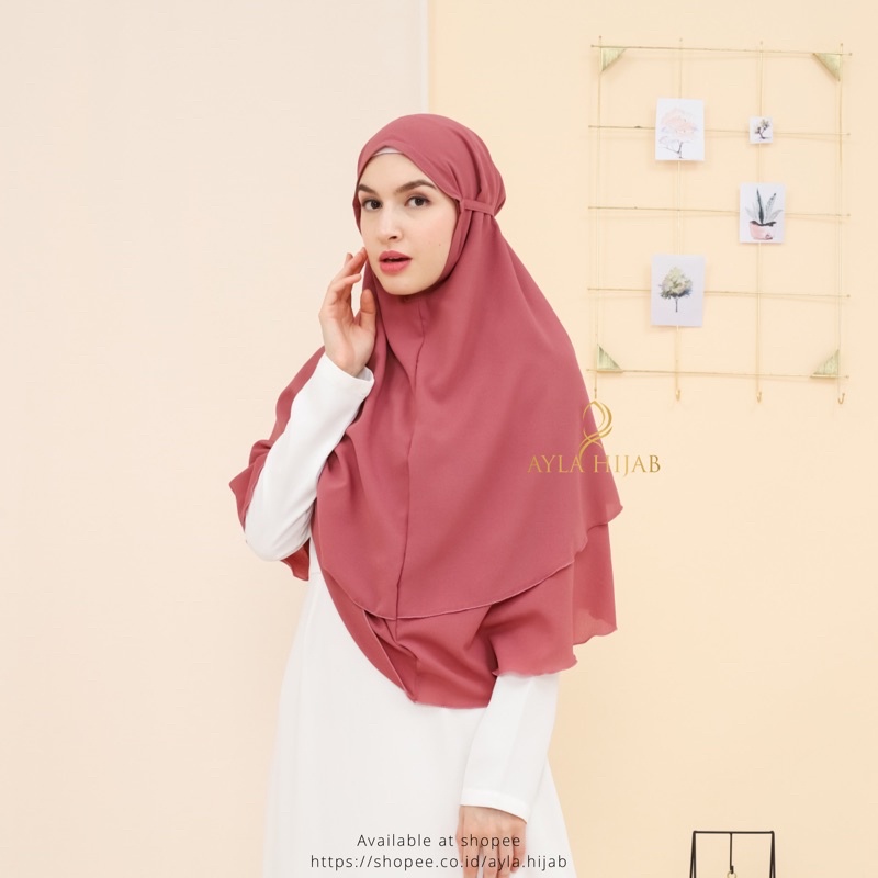 Khimar Kayla tali ,jumbo 2 layer non pet tali diamond