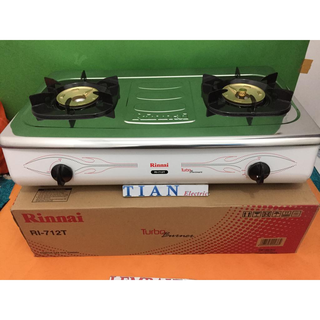 Rinnai Ri 712t Kompor Gas Dua Tungku Turbo Burner Shopee Indonesia