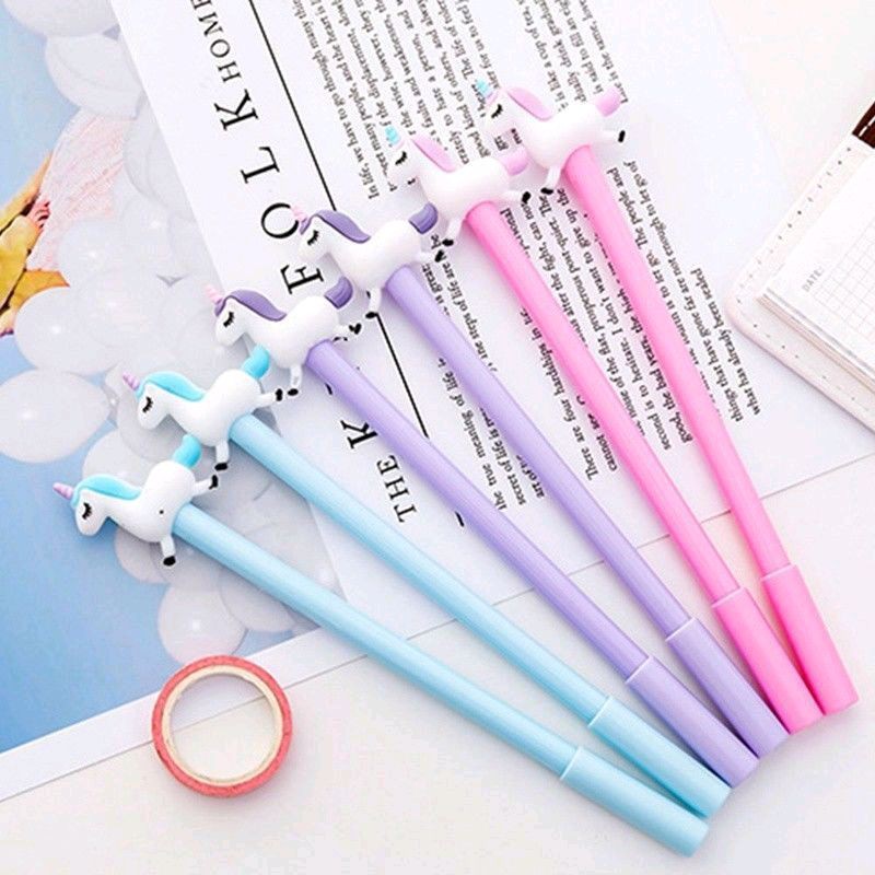 

Pulpen gel motif Kartun Unicorn