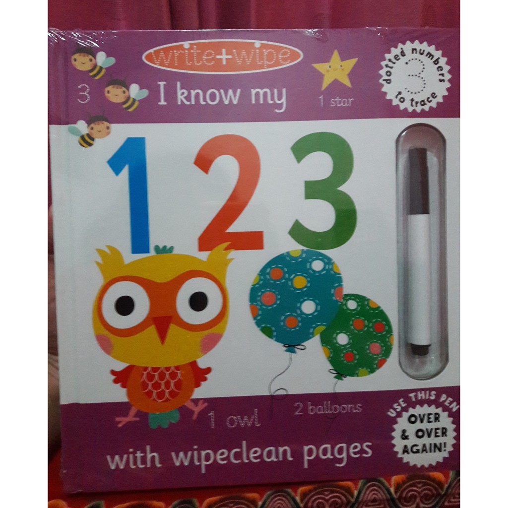 Activity book | I know my 123 |Belajar angka dan berhitung |Wipe Clean Pages |