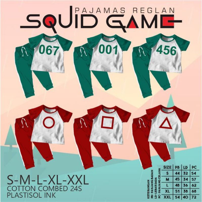 SETELAN ANAK SQUID GAME - Setelan Raglan Anak Squid Game Korea