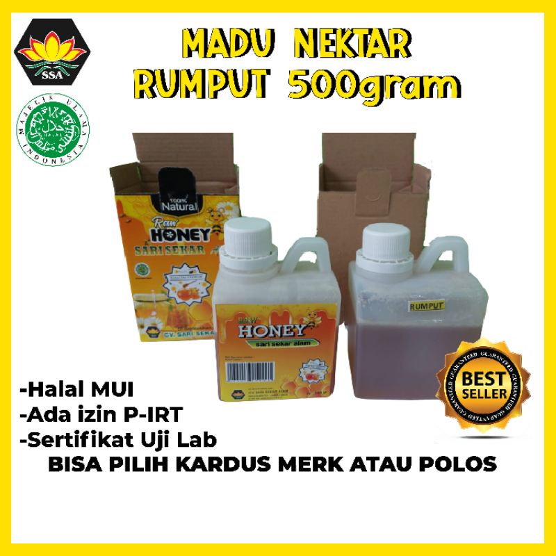 PROMO 500 Gram madu nektar rumput murni | Raw honey free dus