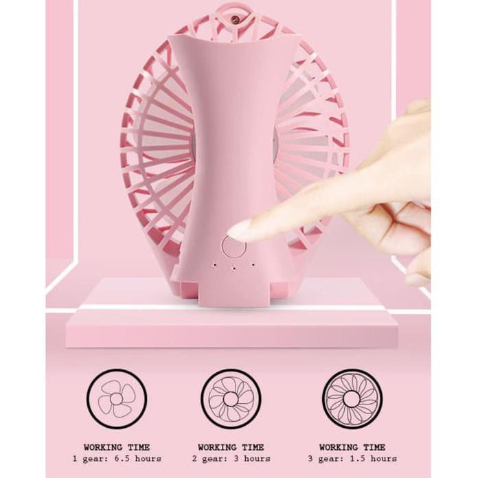 KIPAS ANGIN LISTRIK PEGANG ROBOT BF07 MINI USB FAN ELEKTRIK RT-BF07 - MERAH MUDA