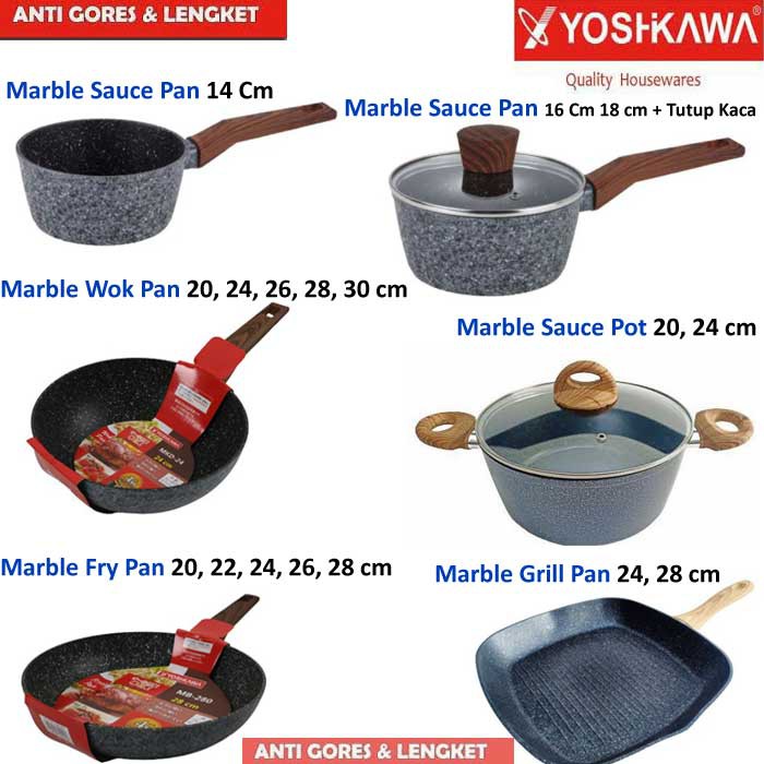 Frying pan Marble penggorengan Keramik wajan anti lengket panci Wokpan Sauce pan Saucepan Keramik