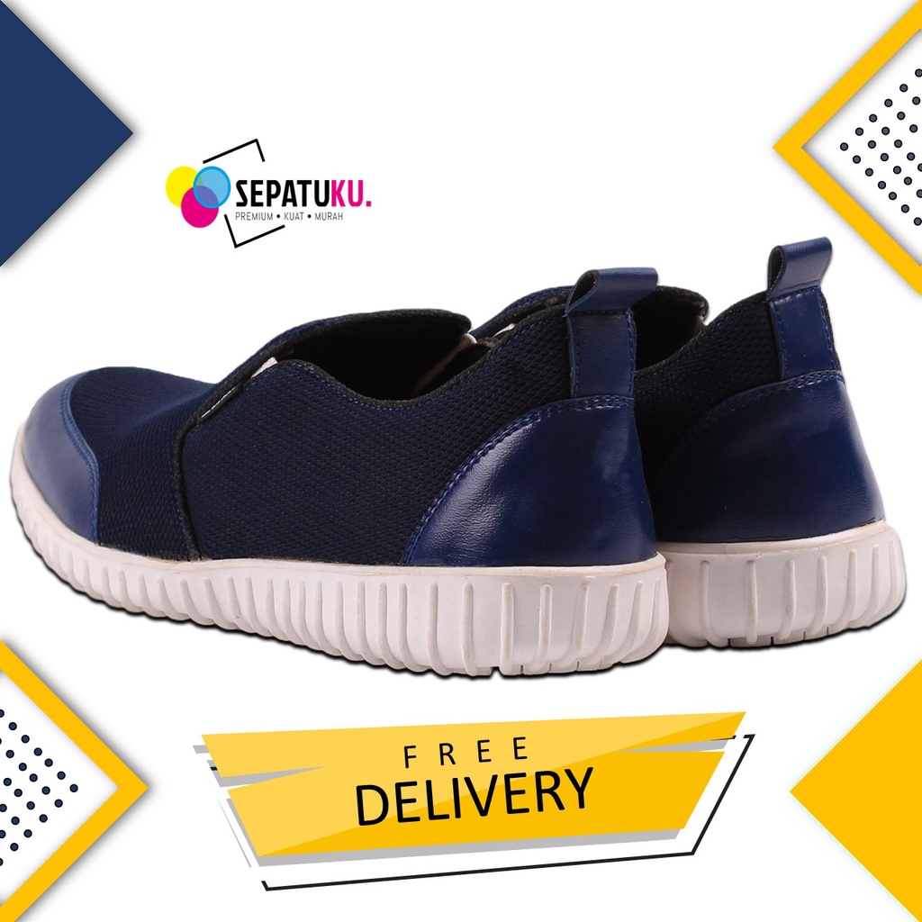 Sepatu Slip On Casual Pria Keren Sepatu Olahraga Sport Running Pria Murah Spatu Slip On Cowok Pria Spatu Original 100% - Frieza-8
